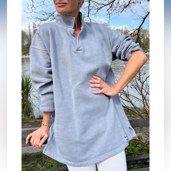 Sloppy Joe Clothing Tops - BNWT Sloppy Joe Clothing Collar 02 Pullover- Dove Grey Size 3 (SOLD OUT COLOR)